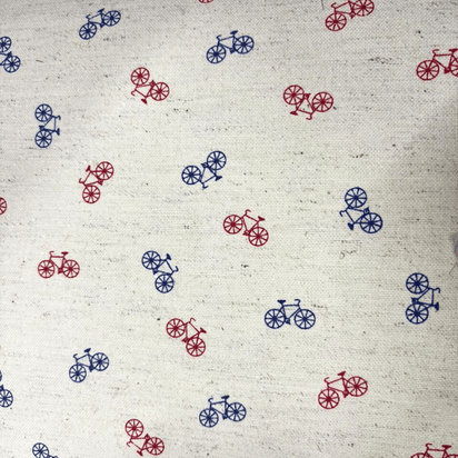 Tecido Linho com Algodão - Coleção Artesanato - Estampa Bicicletas