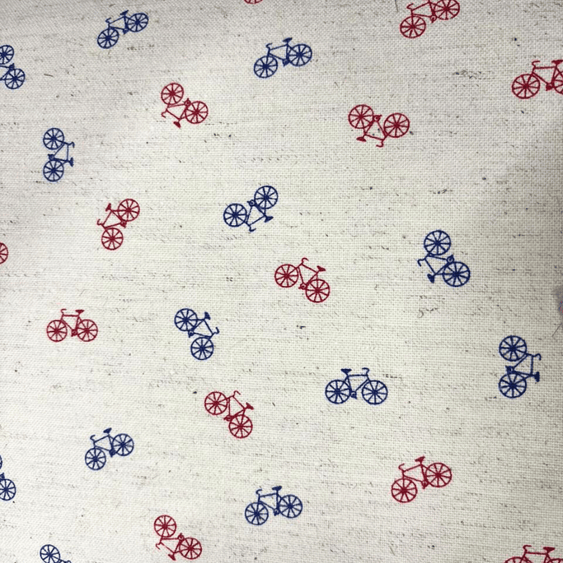 Tecido Linho com Algodão - Coleção Artesanato - Estampa Bicicletas