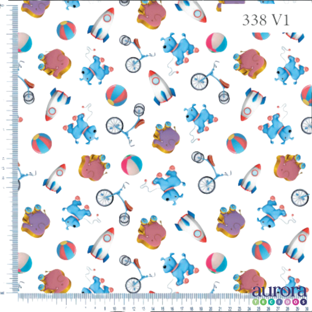 Fralda 100% Algodão Quadriculada Digital  – Estampa Baby Space