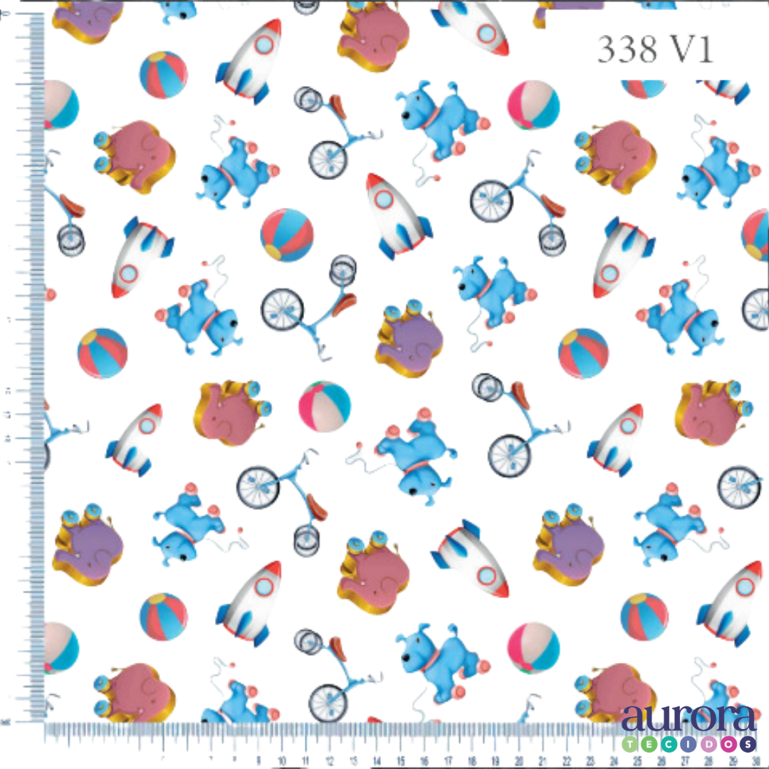 Fralda 100% Algodão Quadriculada Digital  – Estampa Baby Space