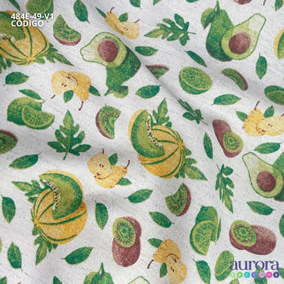 484E - Cotton Linen - Linho com Algodão - Abacate, Limão e Kiwi