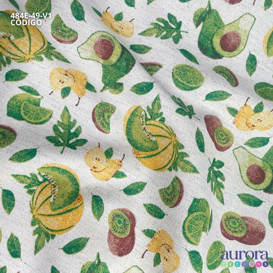 484E - Cotton Linen - Linho com Algodão - Abacate, Limão e Kiwi
