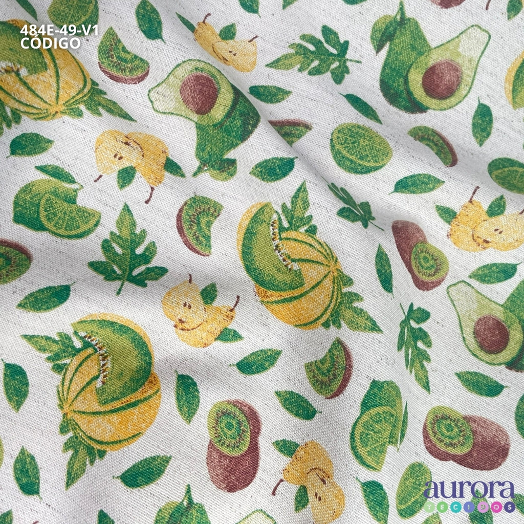 484E - Cotton Linen - Linho com Algodão - Abacate, Limão e Kiwi