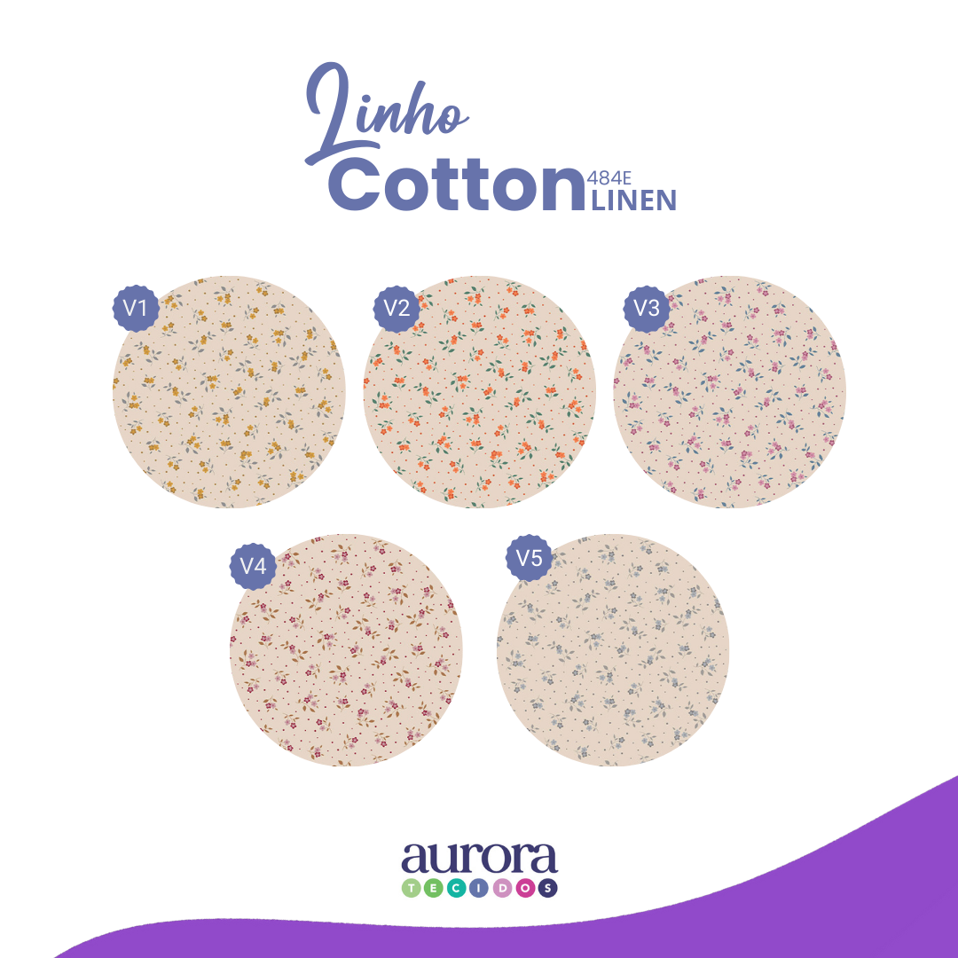 Cotton Linen - Linho com Algodão - Estampa Florzinhas II