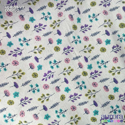 Cotton Linen - Linho com Algodão - Floral Colorido