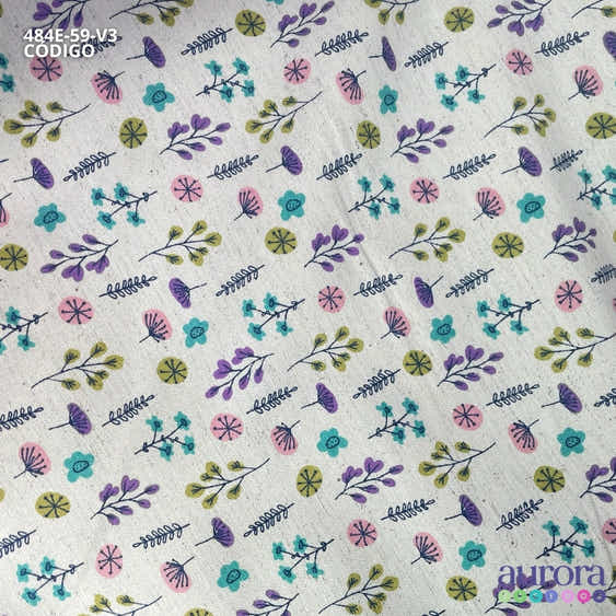 Cotton Linen - Linho com Algodão - Floral Colorido