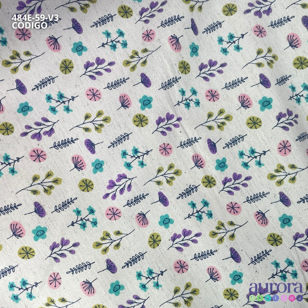 Cotton Linen - Linho com Algodão - Floral Colorido