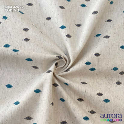 Cotton Linen - Linho com Algodão - Mini Folhas Entardecer