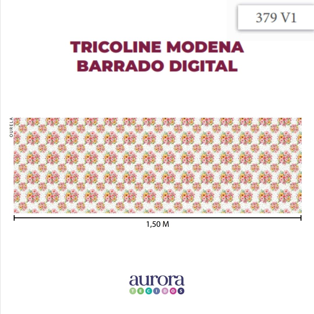 Tricoline Digital 100% Algodão - Coleção Cozinha Encantada Floral