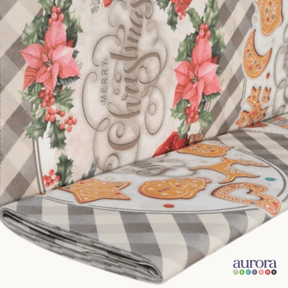 Tricoline Digital 100% Algodão - Coleção Natal - Jogo Americano Mary Christmas