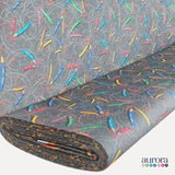 Tricoline Digital 100% Algodão - Escolar - Lápis e Rabiscos Pretos