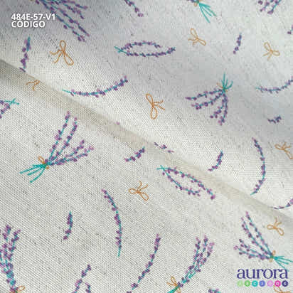 Cotton Linen - Linho com Algodão - Estampa Lavanda e Laços