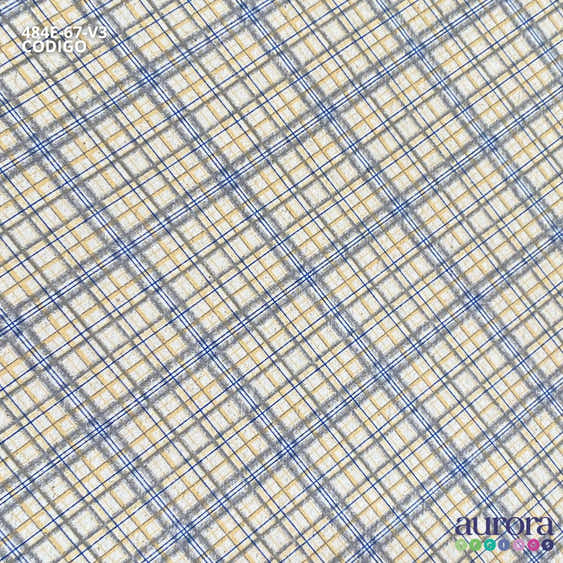 Cotton Linen - Linho com Algodão - Xadrez Diagonal Entardecer