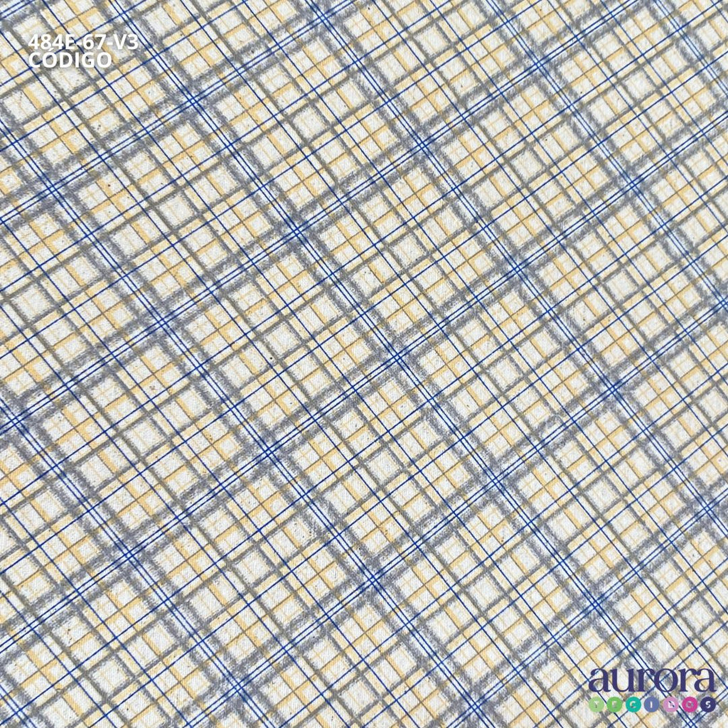Cotton Linen - Linho com Algodão - Xadrez Diagonal Entardecer