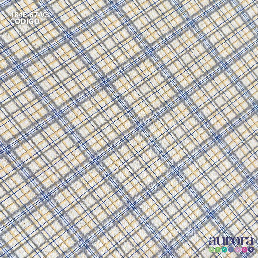Cotton Linen - Linho com Algodão - Xadrez Diagonal Entardecer