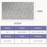 Tecido Linho Misto com Algodão  Estampa Raminhos de Guaraná