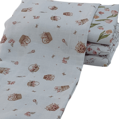 Fraldas Mini Quadriculada Estampas Digitais Floridas