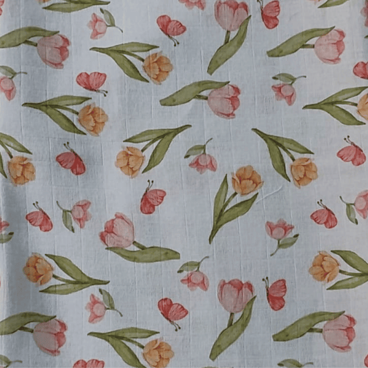 Fraldas Mini Quadriculada Estampas Digitais Floridas