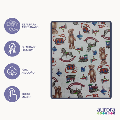 Fraldas Mini Quadriculadas Estampas Digitais - Coleção Brinquedos