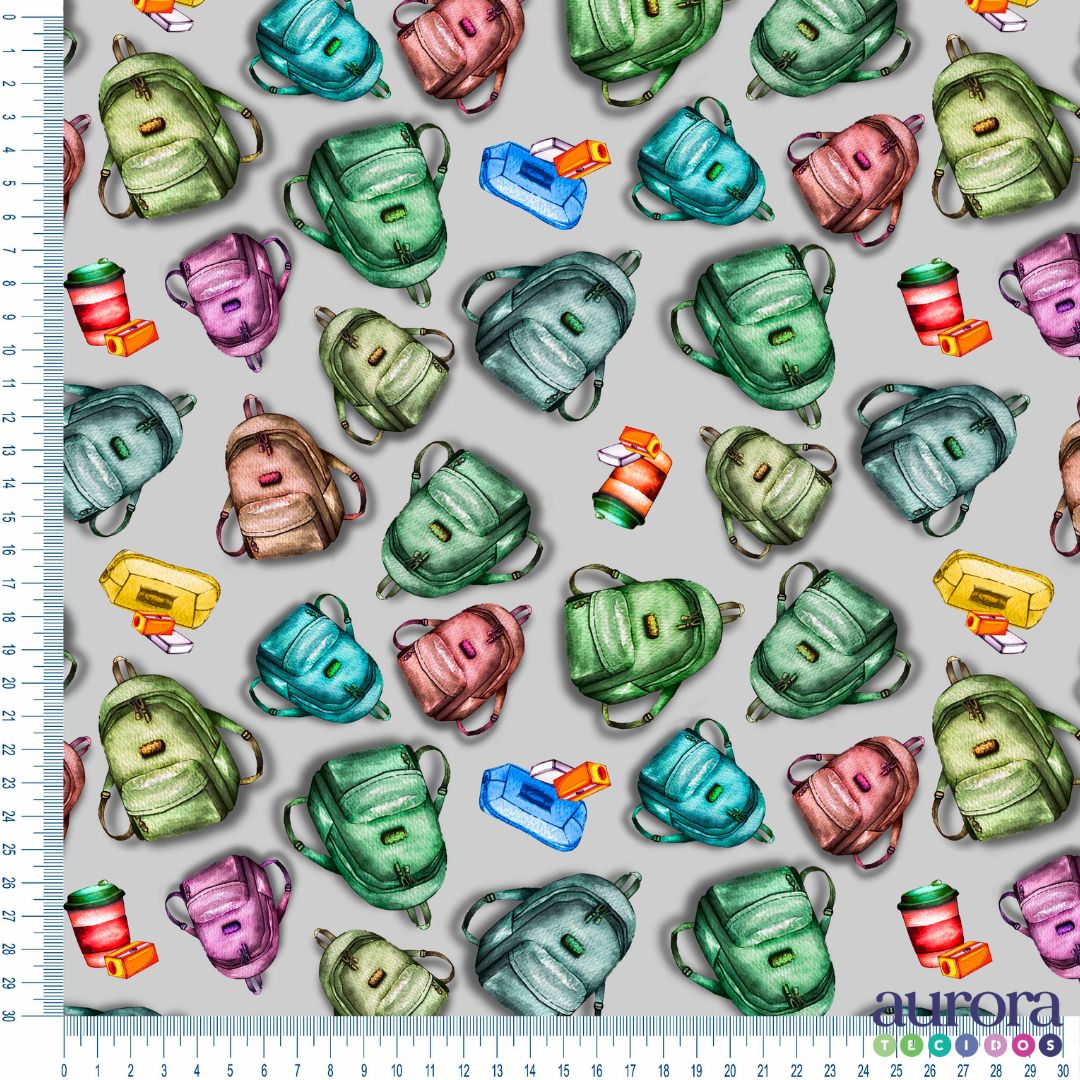 Tricoline Digital 100% Algodão - Escolar