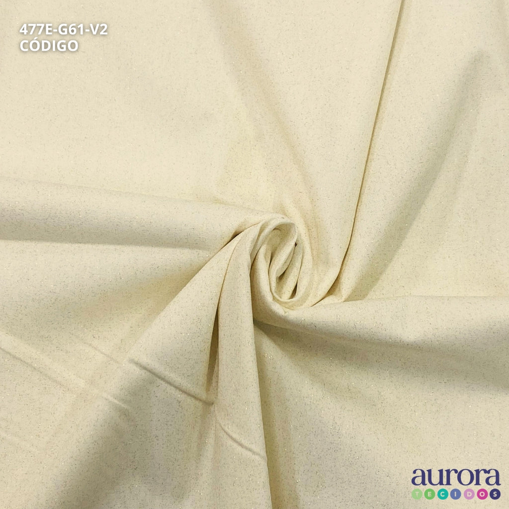 Tricoline Modena 100% Algodão- Liso c/ Gliter Dourado