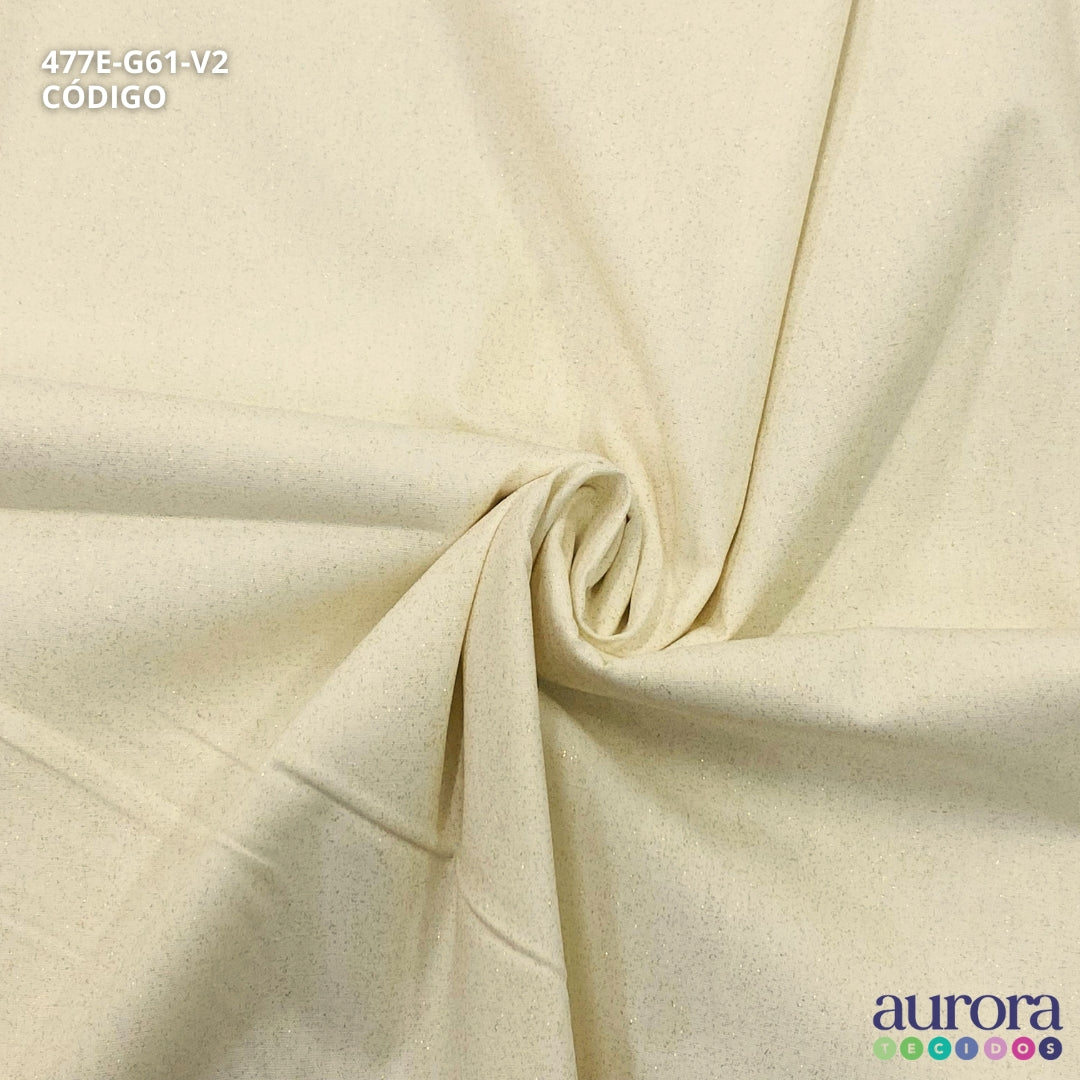 Tricoline Modena 100% Algodão- Liso c/ Gliter Dourado