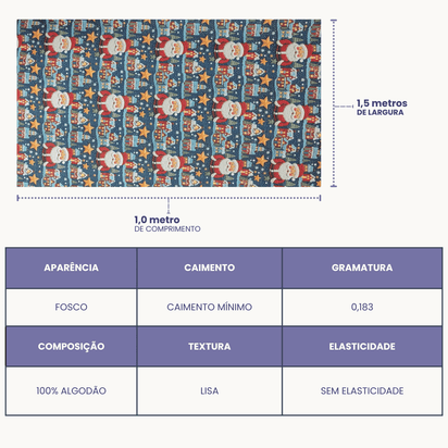 Tricoline Digital 100% Algodão - Coleção Natal - Estrelas