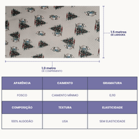 Tricoline Digital 100% Algodão - Coleção Natal - Estampa Árvore de Natal