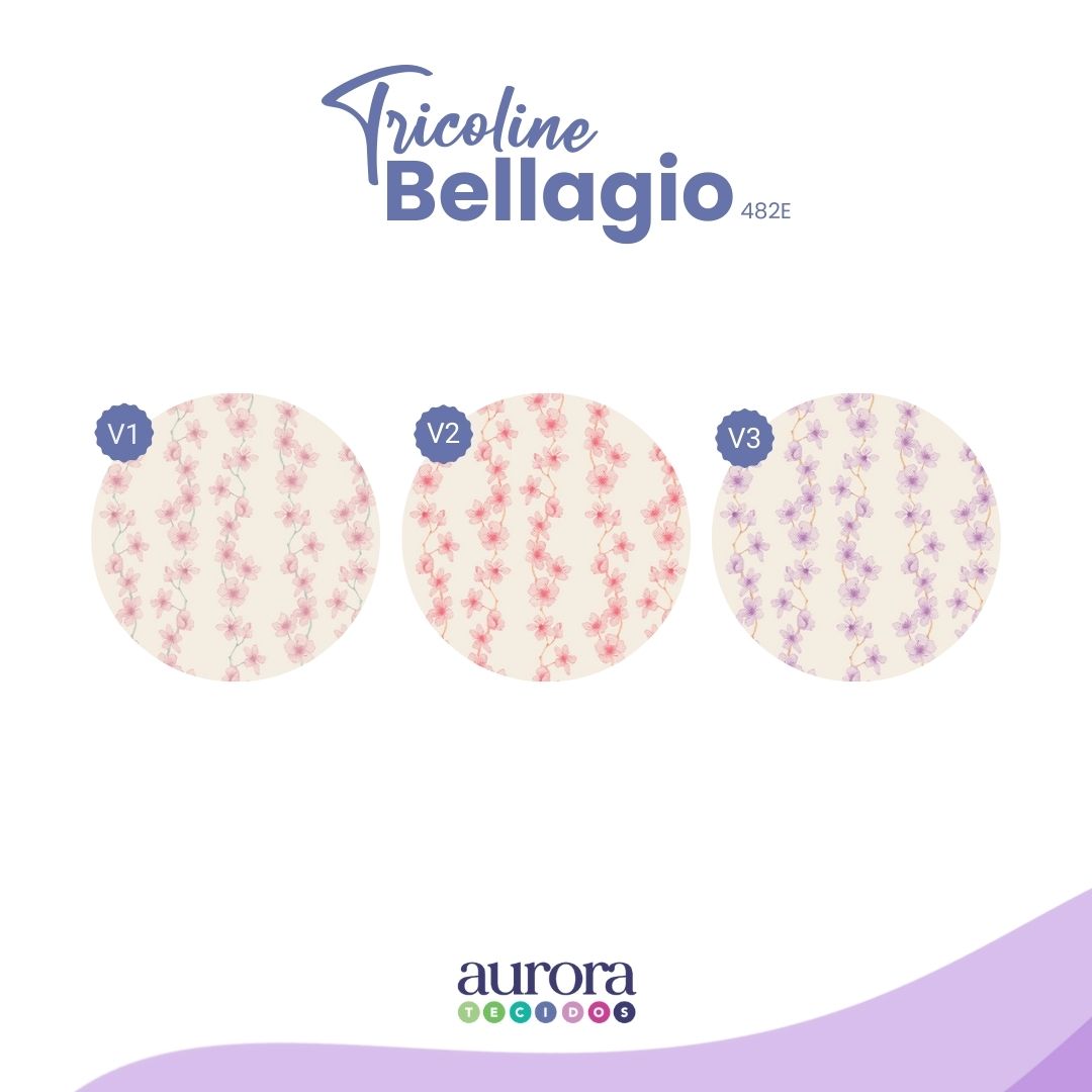 Tricoline Bellagio 170 fios - Galhinhos de Flores