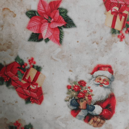 Tricoline Digital 100% Algodão - Papai Noel e Presentes