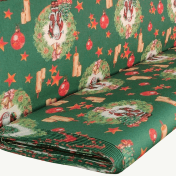 Tricoline Digital 100% Algodão - Coleção Natal Encantado - Guirlanda do Noel
