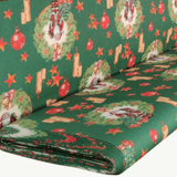 Tricoline Digital 100% Algodão - Coleção Natal Encantado - Guirlanda do Noel