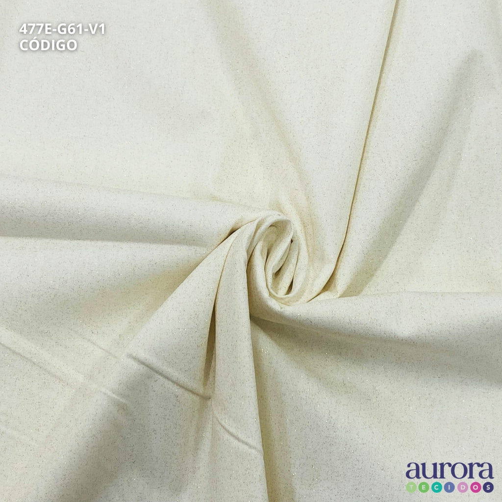 Tricoline Modena 100% Algodão- Liso c/ Gliter Dourado