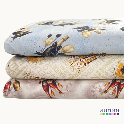 Tricoline Digital 100% Algodão - Coleção Ano Novo