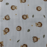 Tecido Fraldas Mini Quadriculadas /  Estampas Digitais - Coleção  Animais / Para Artesanato e Enxoval