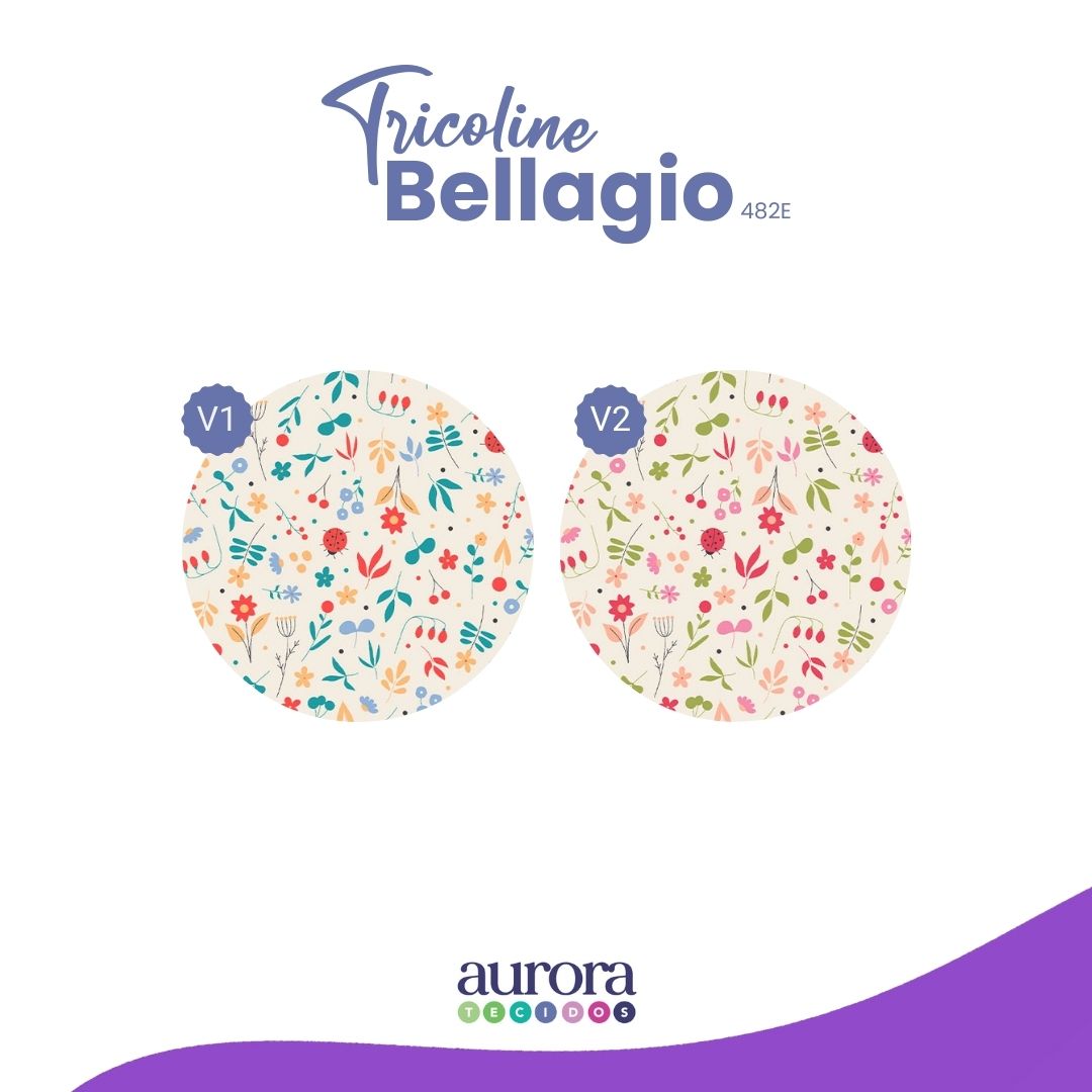 Tricoline Bellagio 170 fios - Joaninha e Flores