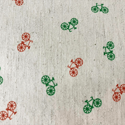 Tecido Linho com Algodão - Coleção Artesanato - Estampa Bicicletas