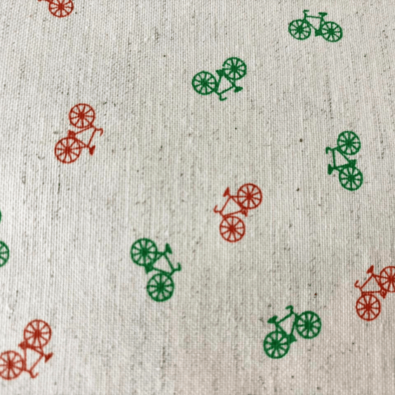 Tecido Linho com Algodão - Coleção Artesanato - Estampa Bicicletas