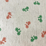 Tecido Linho com Algodão - Coleção Artesanato - Estampa Bicicletas