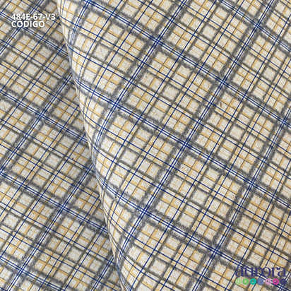 Cotton Linen - Linho com Algodão - Xadrez Diagonal Entardecer
