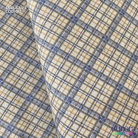 Cotton Linen - Linho com Algodão - Xadrez Diagonal Entardecer