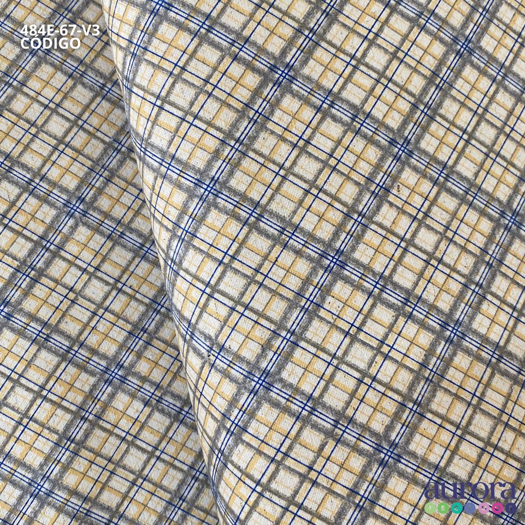 Cotton Linen - Linho com Algodão - Xadrez Diagonal Entardecer