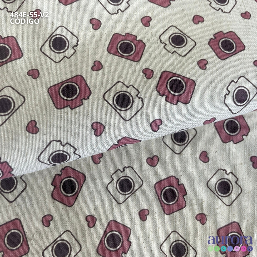 Cotton Linen - Linho com Algodão - Câmera e Coração