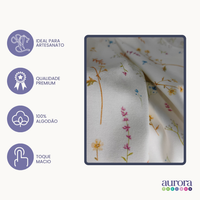 Tecidos Tricoline 100% Algodão Coleção Baby Estampa Flores